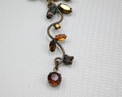 Vintage Necklace Festoon Style Necklace Beautiful Multicolored Rhinestones