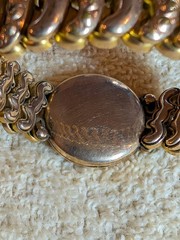 Antique D.F. Briggs CARMEN Sweetheart Expansion Bracelet Engraved Monogram