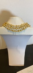Vintage Unsigned Miriam Haskell Baroque Faux Pearl 3 Strand Necklace