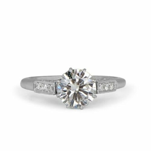 White Diamond 2.10 Ct Art Deco Vintage Wedding Ring 925 Sterling Silver