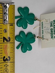 Vintage Russ Green Clover Earrings Saint Patrick’s Day Earrings Unused