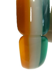 Orange White and Green Plastic Vintage Bangle Bracelet