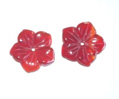 Carnelian Carved Flower 15MM Jackets For Studs Use With Any Stud Bridal Shower