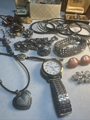 Vintage-Antique Jewelry Lot Mix Unsearched Grabbed From Large Box Randomly