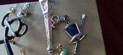 WHIMSICAL FIGURAL Retro Pins ENTERTAINER , LAMP baton Gal VINTAGE JEWELRY