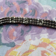 Vintage Rhinestone Choker Necklace Hollywood Glam 50s 60s Silver Glass Stones