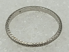 Vintage Art Deco Platinum Wedding Band Wheat Engraved Size 8 1920s 5 Plat
