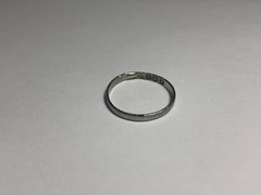 Flush Set Antique Diamond Ring 18k White Gold Wedding Band 30s Sunburst Stacker