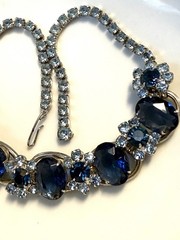 Juliana D&E Verified Sapphire & Baby Blue Rhinestone 5-Link Necklace Ref # 63