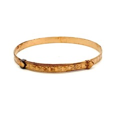 Vintage Signed 14k Gold Filled Marathon Heart Pattern Adjustable Bracelet 5 1/2