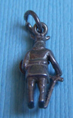 Vintage Viking man silver charm