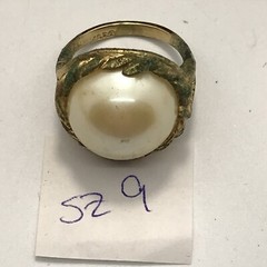 Vintage 18K GE Plated Signed A Faux Pearl Ring varied sizes