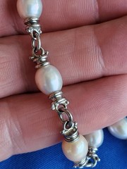 Original STERLING SILVER 925 Deco Necklace 39 Gram Vintage Designer Chain 17″ IN