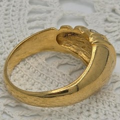 Ladies Cocktail Ring Band 14KHGE RG Size 9.5 Ribbed Swirl