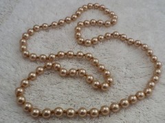 Champagne Bead Knotted Continuous Necklace (J47)