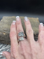 Vintage handmade Signed Sterling Silver Spoon Ring #B195