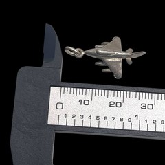 Vintage Military Fighter Jet Plane Aviation 925 Sterling Silver Charm, 1″
