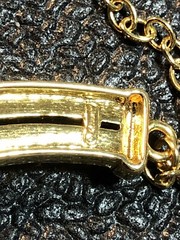 Vintage Jewelry Signed MONET Gold Tone Black And Gemmed Necklace 17.75”