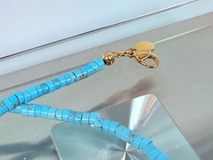 Mayamar (24K Gold Plated) Turquoise Bead Stone Heart Necklace 18″ (NEW)