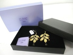 Cameron Cohen 14K GF Bohemian Leaf dangle earrings vintage HSN 1/20 Gold Filled