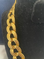 Vintage Gold Tone NAPIER Link Chain Necklace PAT. 4774743 Measures 18.5” CHUNKY
