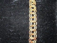 Vintage 1/20 th 12K Gold Filled Double Hoop Circle Link Bracelet W/Safety Chain