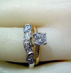 Original EARTH MINED DIAMOND Wedding Band 14K GOLD Guard Enhancer Stack Ring