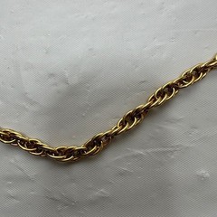 Vintage Layered Necklace Three Strands Puffy Heart Gold Tone Statement 1980s
