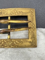 Vintage Art Nouveau Brooch Brass Sash Belt Buckle