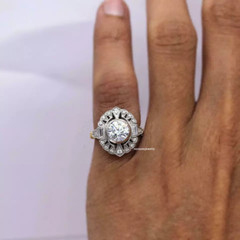 European Vintage 3.00Ct Round Cut Diamond CZ Wedding Ring 14K Yellow Gold Finish