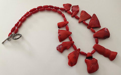 Unique Red Coral Huge Beads Choker Necklace