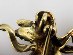Signed MMA Vintage Gold Tone Cherub Brooch or Pendant Metropolitan Museum of Art