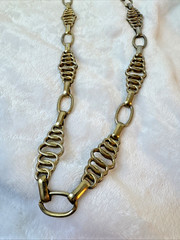 VTG brutalist chunky chain glass 70s 80s gold Necklaces STACK Lot -1 signed Avon