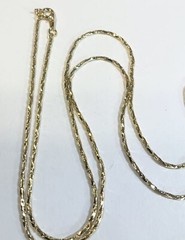 Vintage 1960s New Old Stock Yellow Gold Plate Long Pendant Chain Necklace 30”1mm