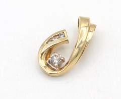 Vintage ALWAND VAHAN AV 14k Yellow Gold 0.25 CTW Diamond Pendant 2.4g