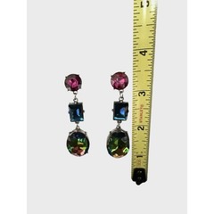 Dressy Tutifruti Magenta Blue & Mystic Topaz Style Dressy Dangle Drop Earrings