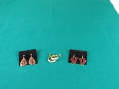 Vintage Copper WM Wheeler Samuel Huang LH Segal Earrings Clip on Studs Dangles