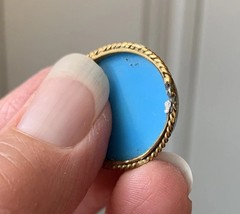 Victorian Grand Tour Opaline Glass Gold Filled Micro Scene Jewelry Medallions
