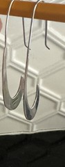 Vintage Teresa Gonzales Tego & Co. Sterling Silver Modernist Hoop Earrings