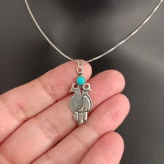 VTG Artisan Silver Two Birds Pendant Necklace Boho Spiritual Vintage Dove 925