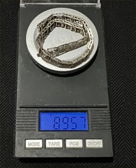 Antique Edwardian 14K White Gold Diamond Blue Sapphire Platinum Bracelet