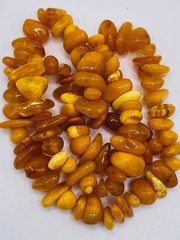 Vintage necklace Natural Amber Egg Yolk Baltic Beads