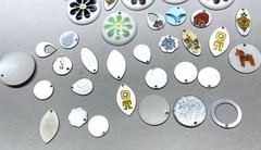 60+ Vtg. Guilloche Enamel Charm -Assorted shapes, colors ,designs-flowers more