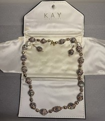 Vintage KAY Jewelers Necklace Earrings Set Fashion Art Deco