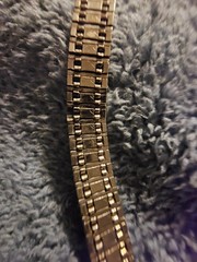 ART DECO DIAMONBAR STERLING SILVER BLUE & CLEAR RHINESTONE BRACELET VTG.Read Des