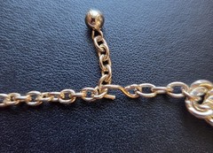 1970s Silver Tone Flat Curb Chain Collar Necklace with Extender