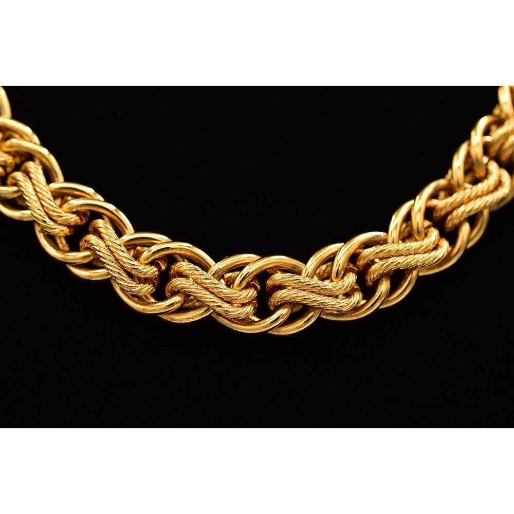 Napier Vintage 24″ Chunky Curb Rope Chain Necklace Gold Heavy Signed 1970s BinBM