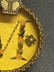 Vintage Rare Maximal Art Fashion M Letter Small Crown Brooch Pin