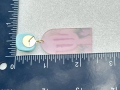 Modern Art Deco Style Pink Cactus Dangle Earrings Blue Stud Acrylic Statement