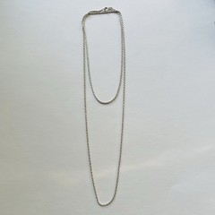Long Vintage Sterling Silver Rope Chain 925 30 Inches Marked KC 925